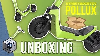 Streetbooster POLLUX: Vollgefederter Power eScooter mit Wechselakku #unboxing #test