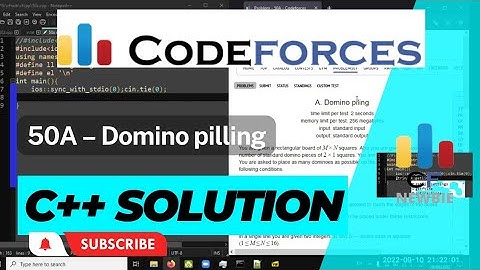 A C++ Solution to Codeforces 50A Domino piling by CFNewbie