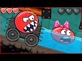 Новый ЗУБАСТЫЙ Красный Шарик на Машине в Подземелье ! Игра про шар Red ball 4 от Спуди !