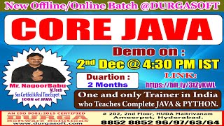 CORE JAVA Offline/Online Training @ DURGASOFT screenshot 3