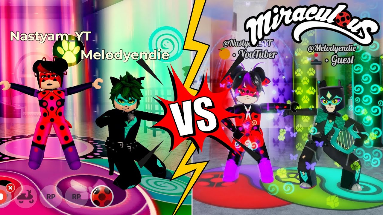 MIRACULOUS RP VS [NEW] MJ - REVERSO TRANSFORMAÇOES (Comparação) - MIRACULOUS ROBLOX!