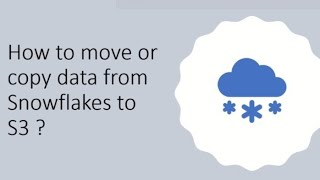 Copying data from Snowflakes to AWS S3 #glue #spark #etl