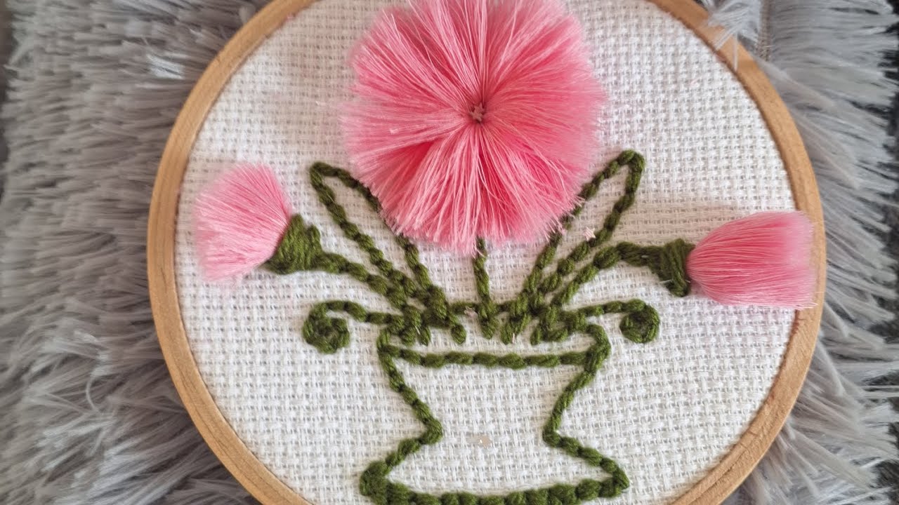 Fluffy Punch Needle Flower Tutorial 🌼 Easy & Satisfying DIY Craft