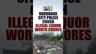 Vadodara Police Conduct Large-Scale Disposal Drive to Destroy Seized Illegal Liquor Worth Crores