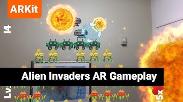 Alien Invaders AR Gameplay - Space Invaders in augmented reality