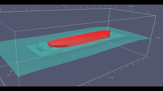 OpenFOAM: Rising Hull Using 6DOF solver and overset mesh (fine mesh), 1/2 mass