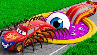 Lightning McQueen TRANSFORMER vs Alien Portal! Who Will Survive? | BeamNG.drive | Pixar Cars 6 screenshot 4