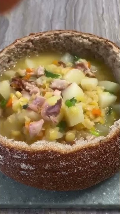 Гороховый суп 🥣 в булке хлеба БОМБА 💣 - YouTube