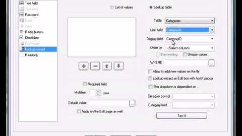 8  How to set up dependent dropdown boxes on add edit pages