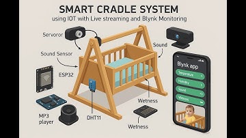 HVS-3310. Smart Cradle System using IOT with Live streaming and Blynk Monitoring.