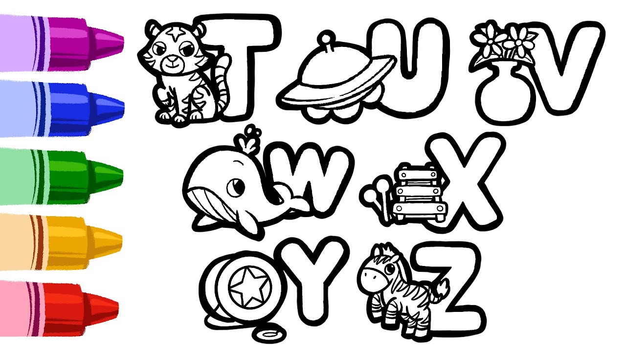 Abc Part4 (T-Z) | Easy Oil Pastel Drawing And Colouring For Kids | Artkid -  Youtube