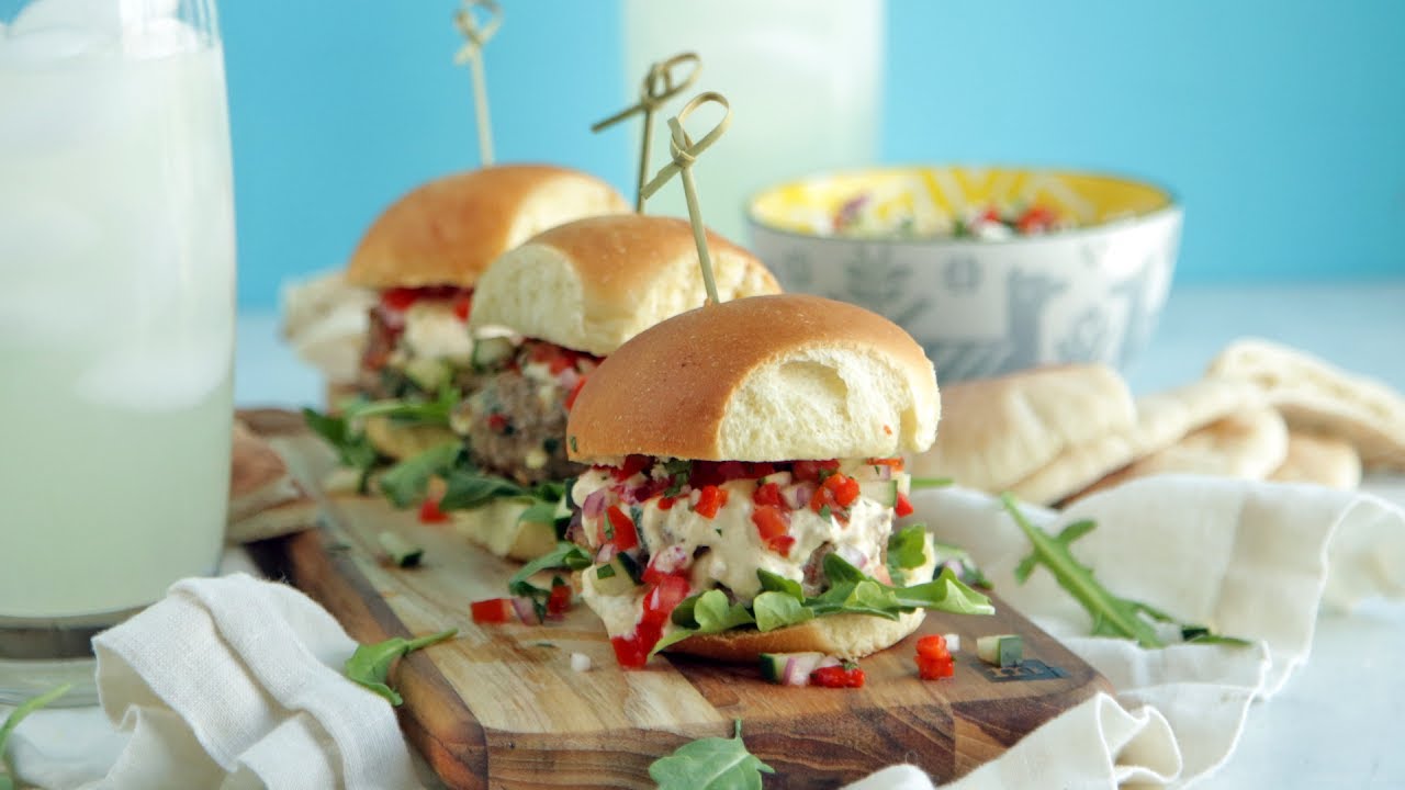 Mediterranean Turkey Burger with Hummus & Arugula The Inspired Home
