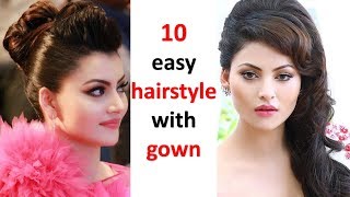 10 different and easy hairstyles with gown - YouTube