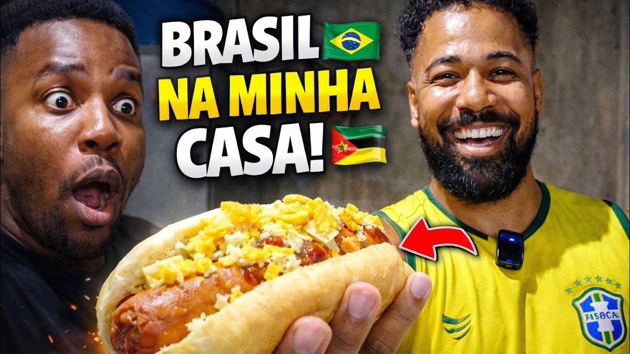 BRASILEIRO FEZ CACHORRO-QUENTE NA MINHA CASA EM MOÇAMBIQUE 🇲🇿🇧🇷 (Primeira Vez Provando Assim!) 😱🔥