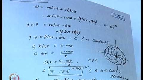 Mod-09 Lec-11 Worked Examples on Two Dimensional Flows