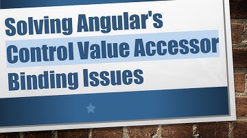 Solving Angular