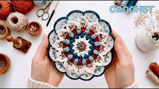 Crochet Mandala Flower Motif / Coaster Tutorial