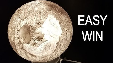 Moon Lithophane Lamp 3D Printed on my CR10S