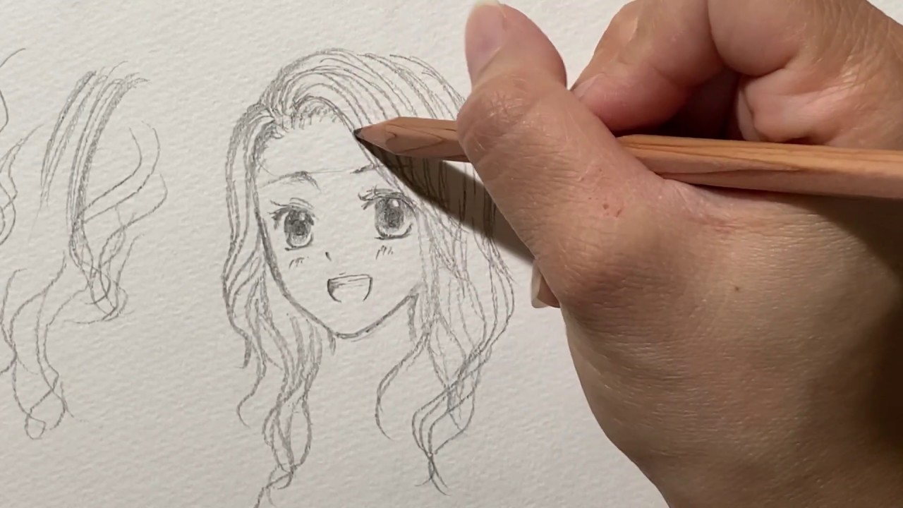 前髪の描き方 立ち上げ前髪を書くコツ 少女漫画の女の子の前髪の書き方 鉛筆でアナログイラスト 中学１ ３年生向け Youtube