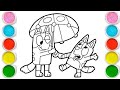 Bluey and Bingo playing dress up game Drawing, & Coloring For Kids and Toddlers_ Child Art
