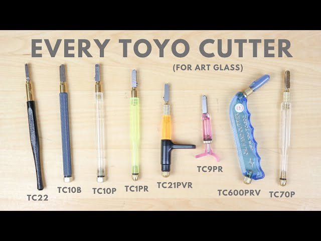 Toyo Narrow Head Glass Cutter Rainbow Handle TC1PR Art Glass 