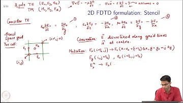 Finite Difference Time Domain Methods : 2D FDTD Formulation : Stencil