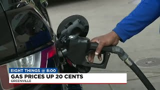 Greenville gas prices up 20 cents