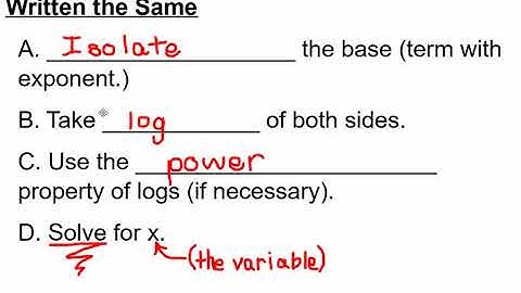 Intermediate Algebra 2  6.6 Solving Exponential Equations Using Logs   Part 1   Notes Video   PLM