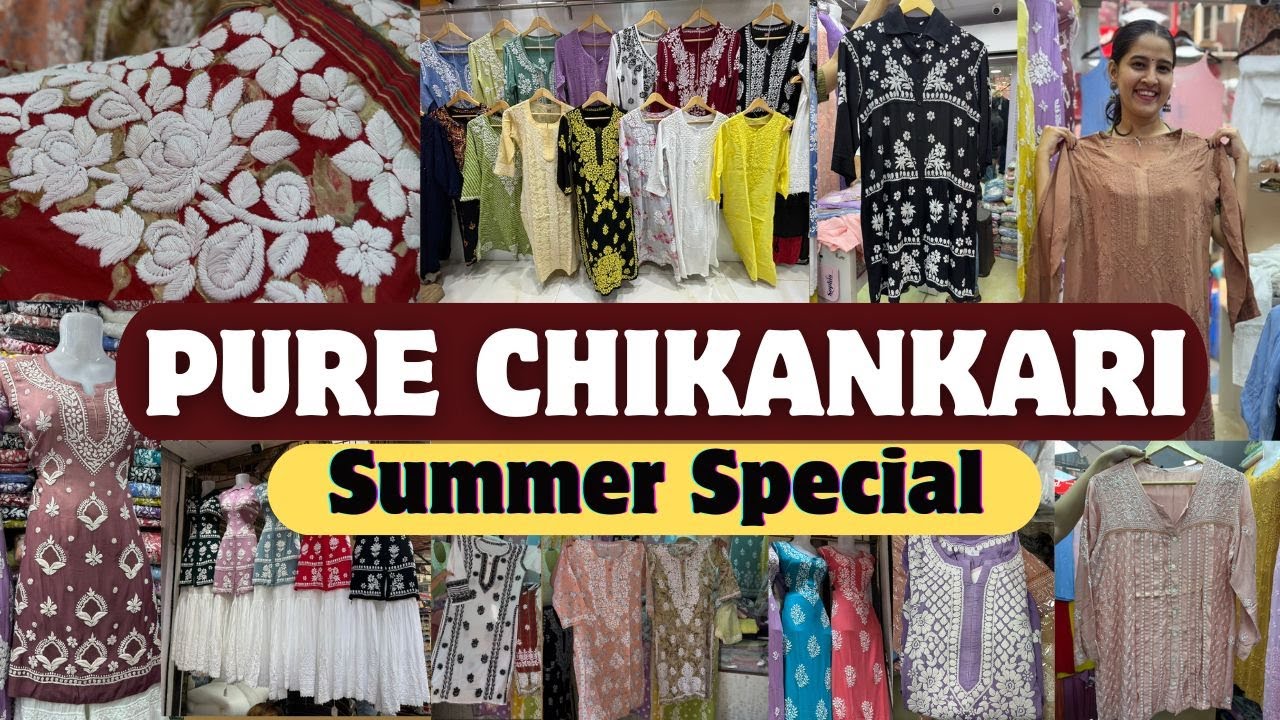 Pure Chikankari For Summer starts From 500/- | Pure Cotton Dresses | hidden  Lucknowi market
