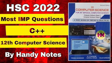 C++ Computer Science IMP Questions😃 For 2023 HSC Boards| RD Supekar Computer Science | Handy Notes