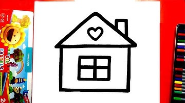 Vẽ ngôi nhà đơn giản | Cách vẽ ngôi nhà dễ nhất | Dạy bé vẽ ngôi nhà cute