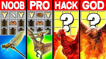 NOOB vs PRO vs HACKER vs GOD: KING OF MONSTERS RODAN CRAFTING CHALLENGE IN MINECRAFT! - Animation