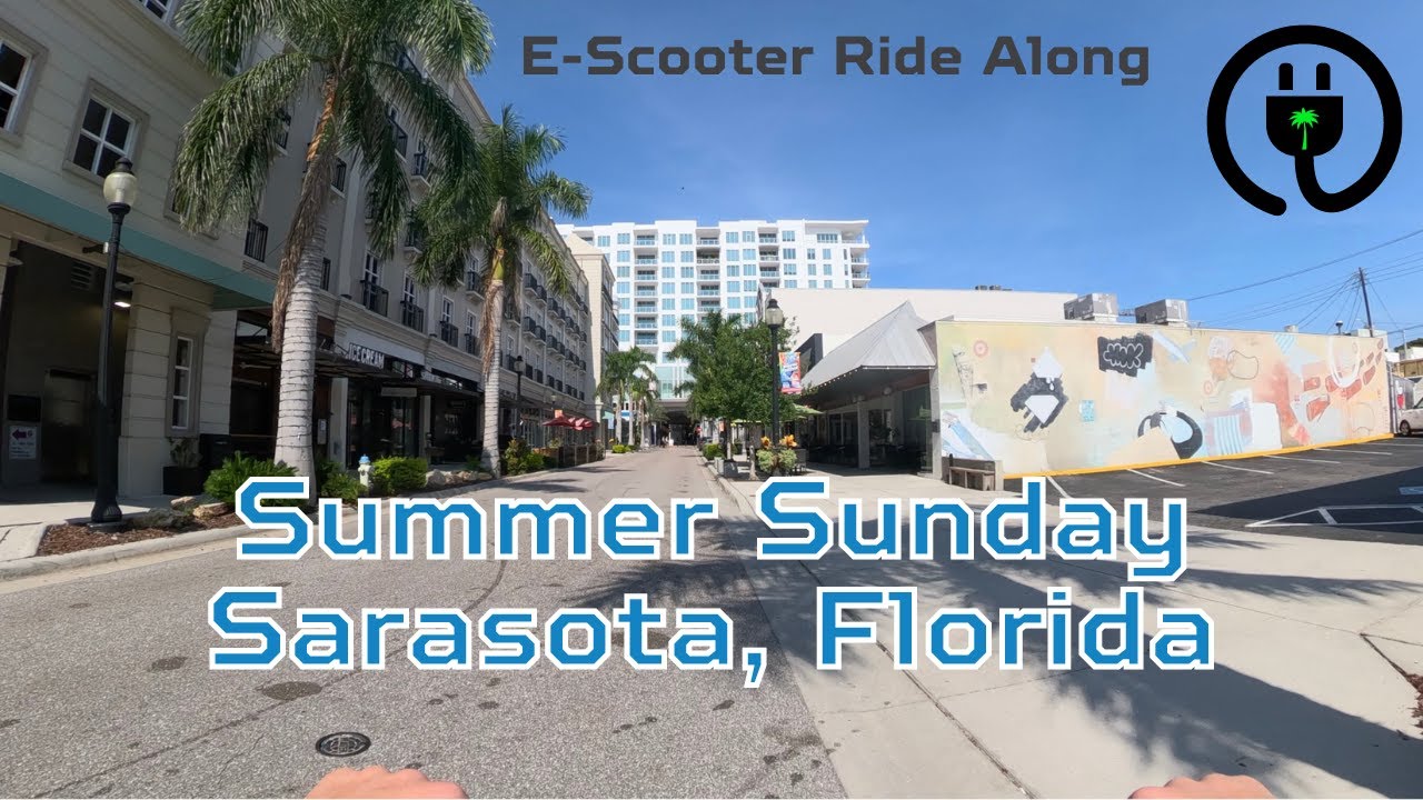 Summer Sunday Morning in Downtown Sarasota Florida 🌴 Electric Scooter