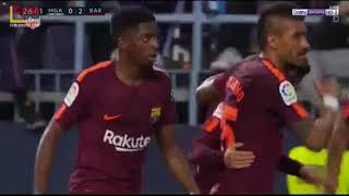 اهدف برشلونة وملقا 2-0 هدف كوتينهو بالكعب العالمي