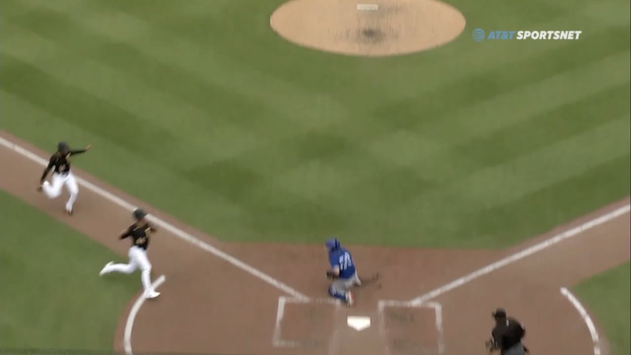The Pirates Run Into a Double Play at Home Plate, a breakdown