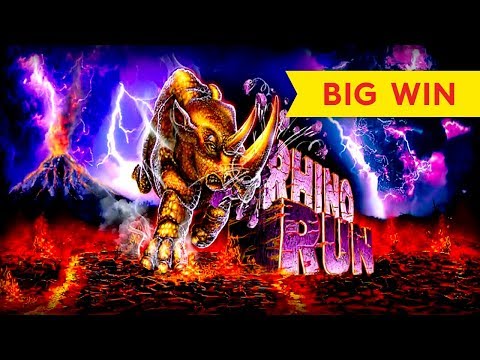 BIG WIN BONUS! Rhino Run Slot - DOUBLE RETRIGGER!