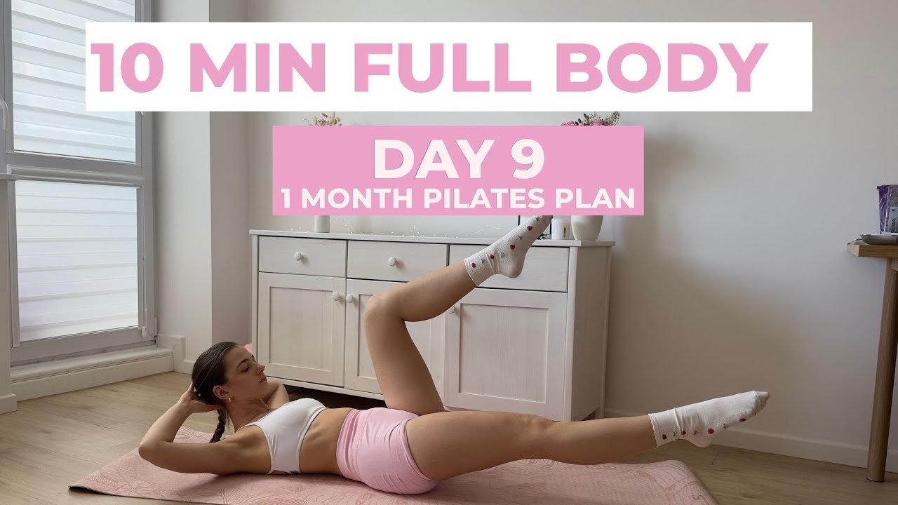 День 9 – План пилатеса на 1 месяц | 10 минут тренировка всего тела ✨