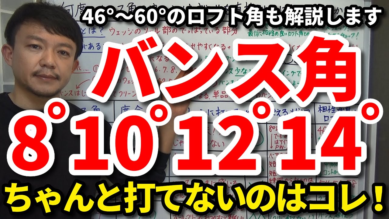 バンス角○度のウェッジはちゃんと打てなくて当然です！8°10°12°14°のうちバンスが邪魔になるのはどれ？練習場で打てないのは？ロフト角50°のバンス角は何度がいい？【クラブセッティング】【吉本巧】