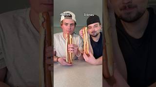 How many bites to eat a 12 inch hot dog