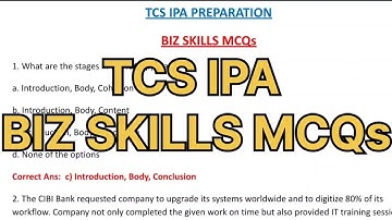 BIZ SKILLS MCQs | TCS IPA PREPARATION | PDF | 2025 TCS