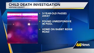Hopkins County authorities investigating death of 3-year-old found unresponsive in pool