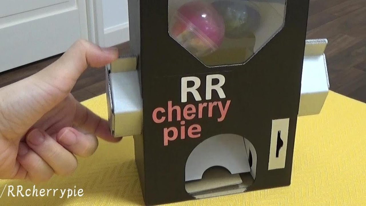 厚紙で作るガチャマシン Cardboard gacha machine YouTube