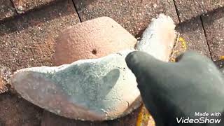 Faulty roof hip bonnet tiles