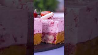 Strawberry Yogurt Mousse Cake #shorts #strawberrycake