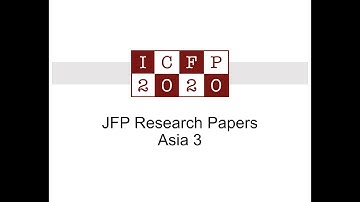 ICFP 2020 Session Asia 3