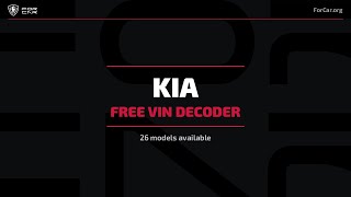 KIA VIN Decoder — Free VIN Check & Lookup | ForCar.org