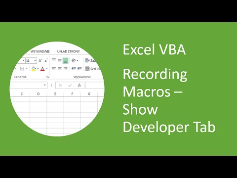 Excel VBA - How to Add Developer Tab