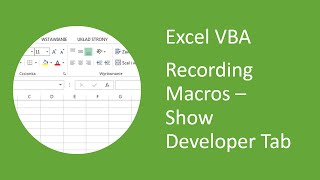 Excel VBA - How to Add Developer Tab
