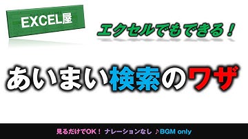 [EXCEL] あいまい検索のワザ