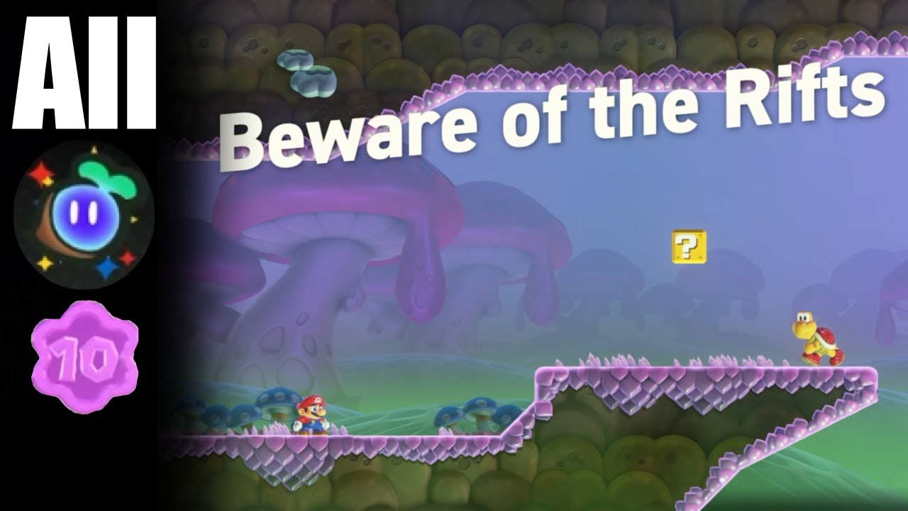 Super Mario Time Rift Beware of the Rifts | All Flower Coins and Wonder Seeds | Super Mario ...